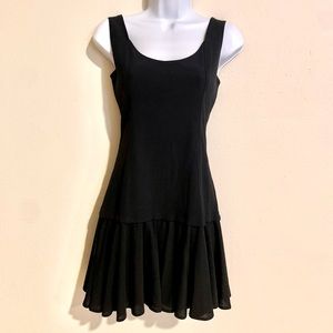 Cache Vintage Ruffle Black Dress